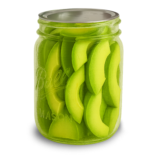 storing avacado in vacufresh mason jar